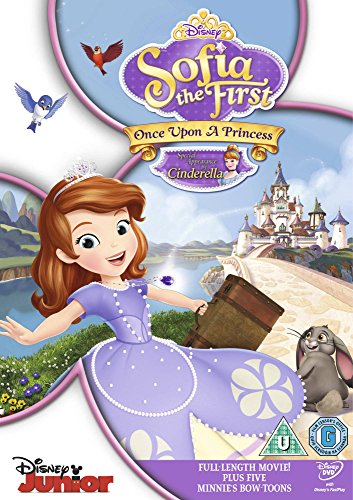 "Sofia the First DVD cover featuring a cartoon princess in a purple dress."