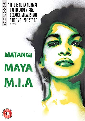 DVD cover for "Matangi/maya/m.i.a" featuring a painted portrait of M.I.A.