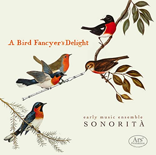 CD cover with vintage illustrations of birds on branches.