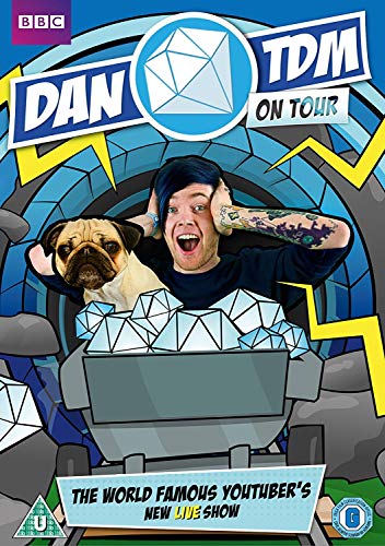 DVD cover featuring DanTDM, a pug, and a minecart with diamond blocks.