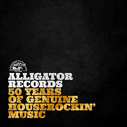 Alligator Records 50 Years album cover with white text on black background.
