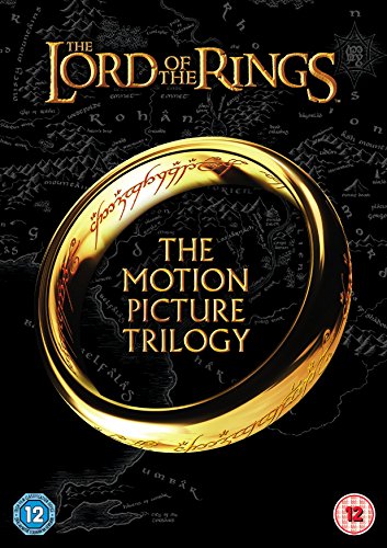 DVD cover for "The Lord of the Rings" trilogy, featuring a glowing ring on a dark background.