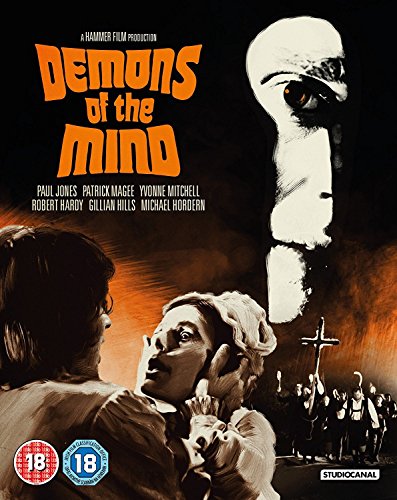 Demons of the Mind" Blu-ray cover with a distressed face and figures.