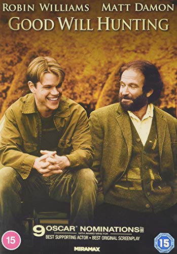 “Good Will Hunting” DVD cover featuring Matt Damon and Robin Williams.