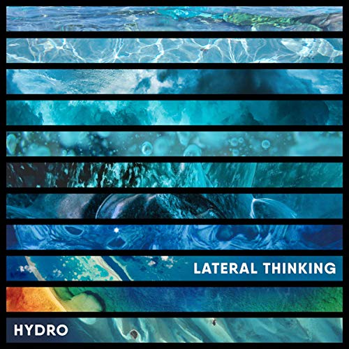 Vinyl record cover with abstract blue water patterns and text.