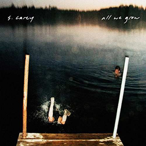 Album cover: S. Carey’s “All We Grow” with a person diving into water.