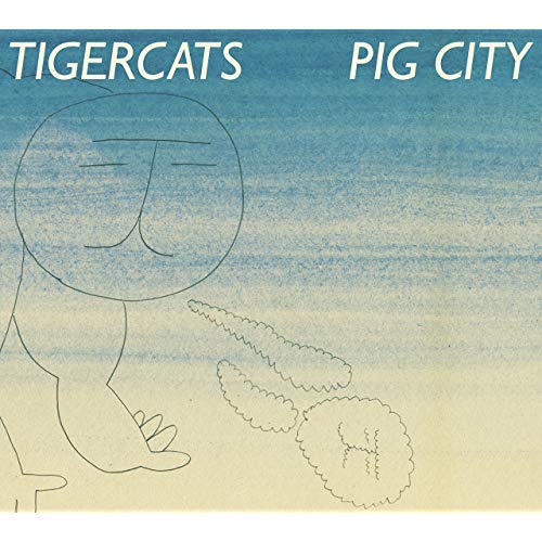 CD cover for Tigercats’ “Pig City” featuring simple line art of a pig.