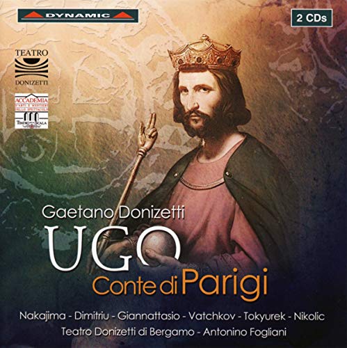 CD cover for Donizetti’s “Ugo Conte Di Parigi” featuring a crowned man.