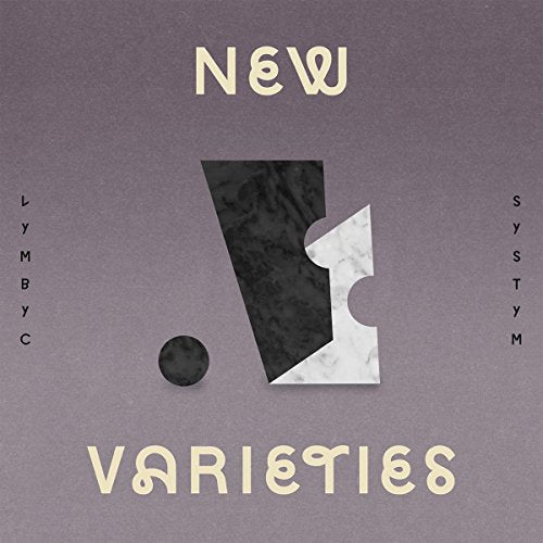 "Album cover with 'New Varieties' text, puzzle piece graphic, on a purple background."