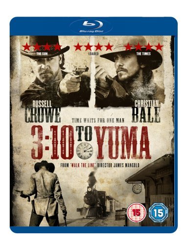 3:10 To Yuma" Blu-ray cover featuring Russell Crowe and Christian Bale in cowboy hats.