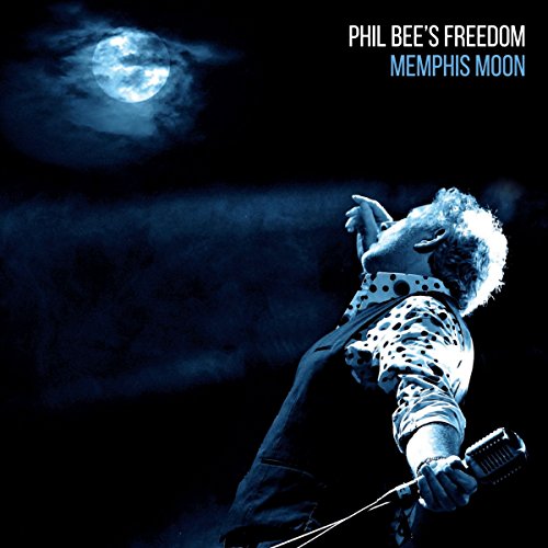 "CD cover art featuring a man playing guitar under a full moon."