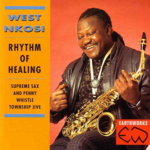 "CD cover featuring a man holding a saxophone against an orange background."