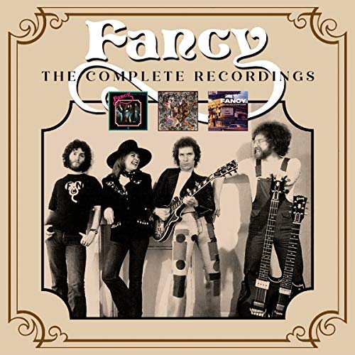 "CD cover art featuring a band with guitars, beige background, and ornate border."