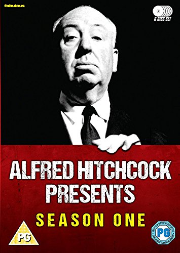 DVD cover for 'Alfred Hitchcock Presents Season 1' with a black and white portrait.
