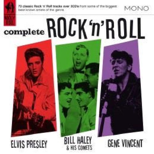 "CD cover featuring Elvis Presley, Bill Haley, and Gene Vincent in colored portraits."