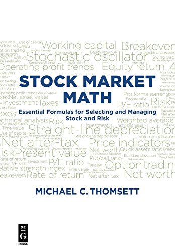 "Book cover with 'Stock Market Math' in blue text on a white background."