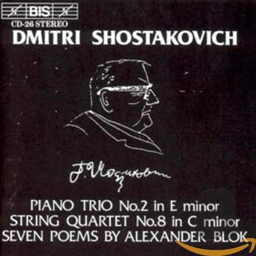 CD cover featuring a white profile portrait of composer Dmitri Shostakovich.