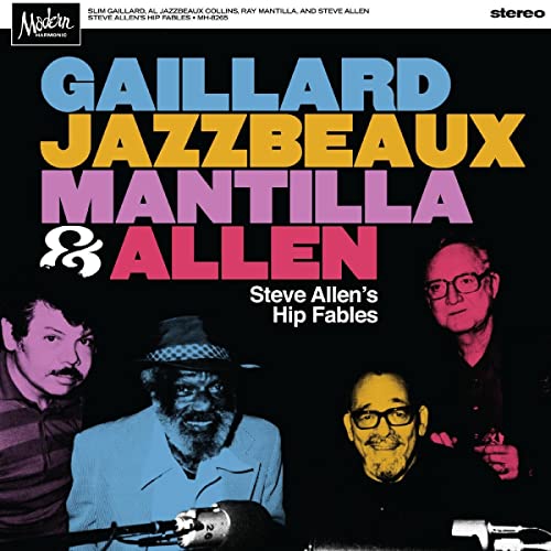 Record album cover featuring portraits of musicians and bold text.