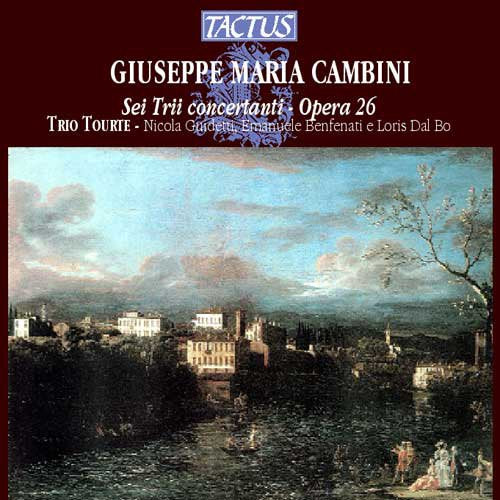CD cover with a classical landscape painting and white text on a brown background.
