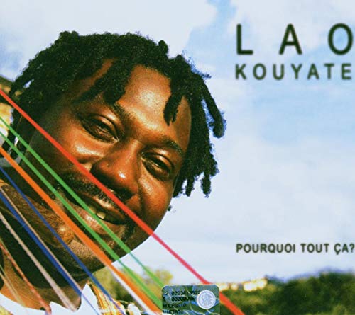 The image shows a CD cover with a man's face and colorful strings. Alt text: Man with dreadlocks holding a guitar against a blue sky.
