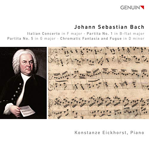 CD cover featuring Johann Sebastian Bach portrait and musical score.