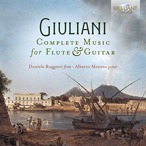 CD cover for Giuliani’s flute and guitar music with a coastal scene.