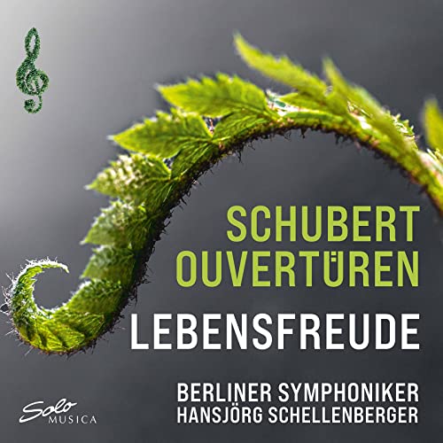 CD cover for Schubert’s “Lebensfreude” featuring a fern and text.