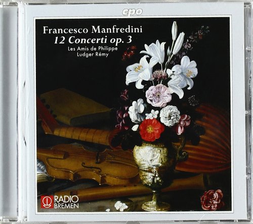CD cover: still life with flowers, violin, and musical scores.