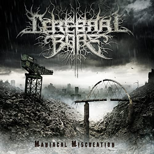 CD cover: "Cerebral Bore" band logo over a dystopian, ruined cityscape.