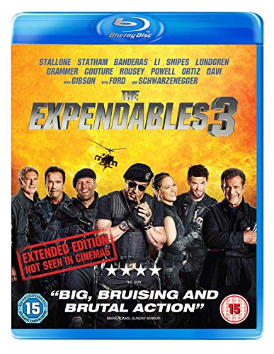 Blu-ray cover for "Expendables 3" featuring an action movie cast.