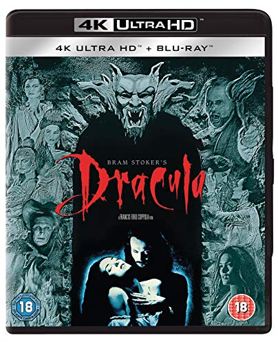 Bram Stoker's Dracula" Blu-ray case featuring a menacing Dracula and distressed figures.