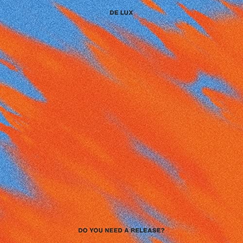 CD cover with orange and blue brushstroke design, text “De Lux” and question.