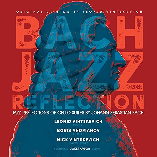 Album cover for "Bach Jazz Reflection" featuring a portrait of Bach.