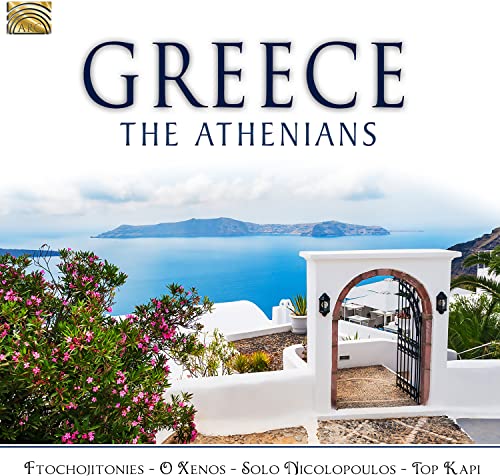 CD cover for "The Athenians - Greece" with a Greek coastal view.