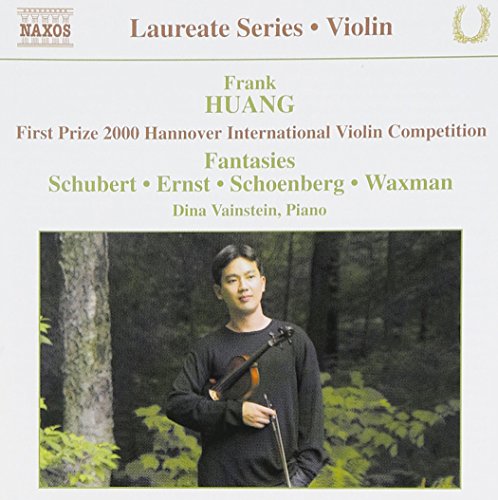 "CD cover featuring a man holding a violin in a forest."
