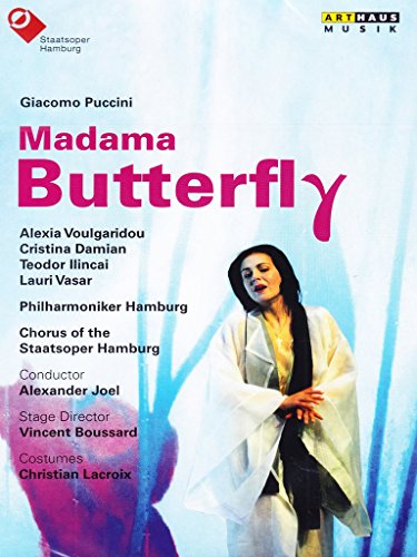 DVD cover for "Puccini: Madama Butterfly" featuring a woman in a white kimono.