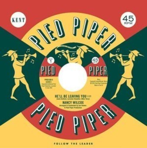 A vinyl record sleeve with a red, green, and yellow design, featuring silhouettes of trumpeters.