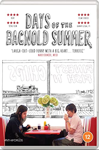 DVD cover for "Days Of The Bagnold Summer" with sketched seaside scene.