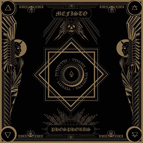 Black CD cover with gold geometric designs, skulls, and occult symbols.