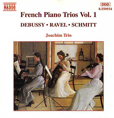 CD cover with three women playing piano, cello, and violin together in a room.