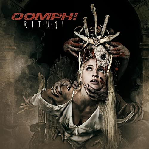CD cover: woman with antlers and blood-stained hands, dark fantasy art.