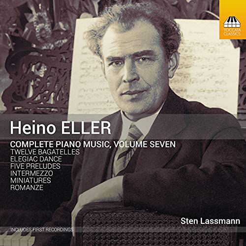 CD cover featuring a portrait of composer Heino Eller, volume seven of piano music.