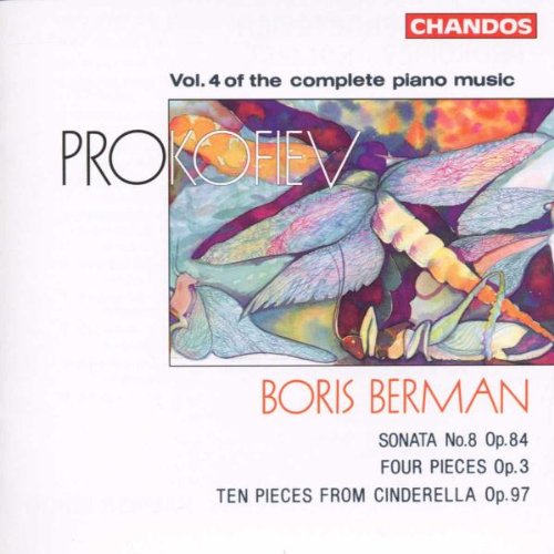 "CD cover with abstract butterfly art and text: 'Prokofiev' and 'Boris Berman'."