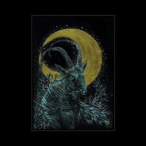 CD cover: goat head with ornate details before a golden crescent moon.