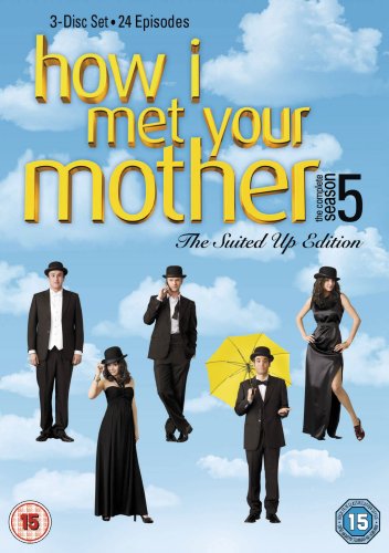 DVD cover for "How I Met Your Mother" Season 5, featuring the main cast in formal attire.