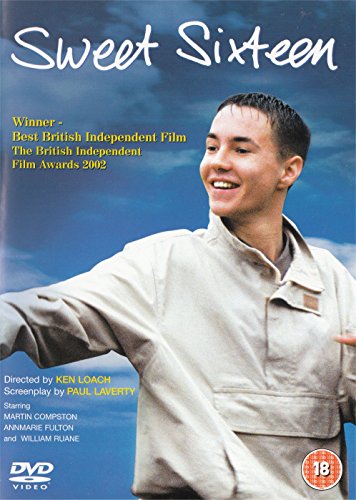 "Sweet Sixteen DVD cover featuring a young man in a beige jacket against a blue sky."
