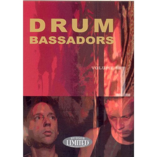 DVD cover titled "Drum Bassadors - Volume 1" with two men's faces and red design.
