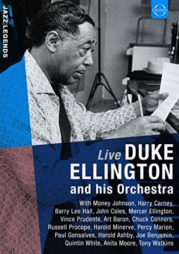 DVD cover featuring Duke Ellington in profile, with orchestra member names listed.