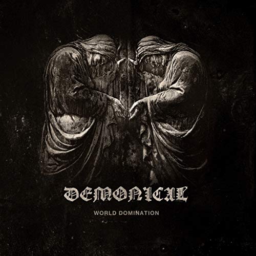 Dark album cover featuring two hooded figures and the band name "Demonical".