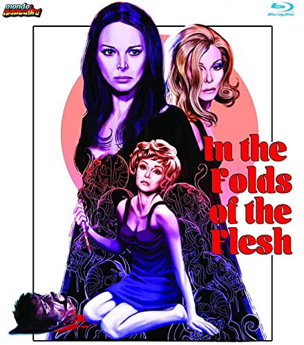 Blu-ray cover for "In The Folds Of The Flesh" featuring three women.